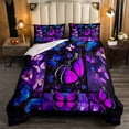 thumbnail image 5 of Erosebridal Butterfly Comforter Set Starry Sky Galaxy Comforter Blue Purple Butterfly Bedding Sets Full Teens Women Bed,Aesthetics Butterflies Quilt Duvet Set 2 Pillow Cases Room Decor, 5 of 6
