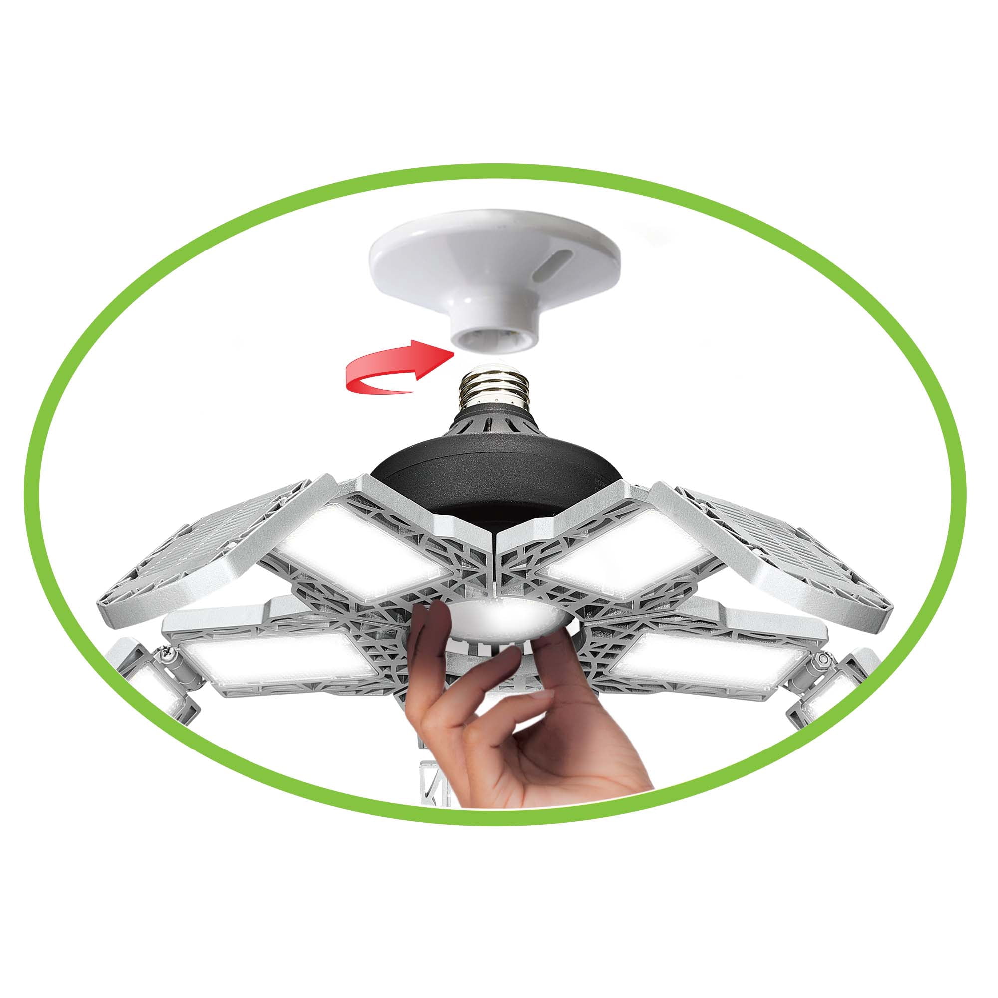 BEYOND BRIGHT 60-Watt Ultra Bright LED Light Bulb 6500K with 10 Adjustable Light Panels