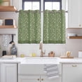 thumbnail image 2 of Sage Green Floral Kitchen Curtains Window Panels, Spring Flowers Insulated Window Treatment Curtain, Grommet Curtains for Bedroom/Living Room/Bathroom, 2 Piece 52"Wx45"L, 2 of 8