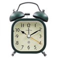 thumbnail image 1 of Reloj despertador lindo luminoso de metal cuadrado de 3 pulgadas Reloj despertador silencioso para estudiantes, niños y adultos (verde oscuro), 1 of 1