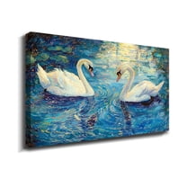 Swan Canvas Art Swans Wall Decor Swan Canvas Wall Art For Livingroom Bedroom Office