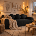 thumbnail image 3 of UHOMEPRO 71"W Sofa and Couch, 3 Seater Extra Deep Seat Cloud Couch with 3 Pillows and Side Pockets for Living Room Small Space, 1200lbs, Black, 3 of 11