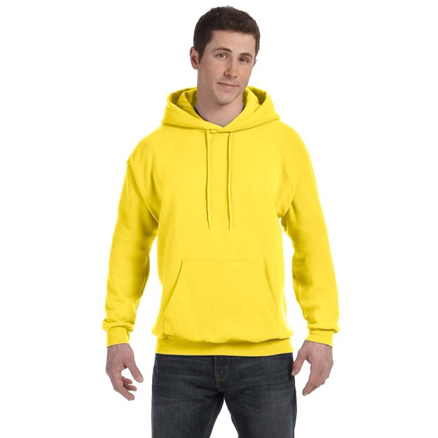 The Hanes 78 oz EcoSmart 50/50 Pullover Hood - YELLOW - S