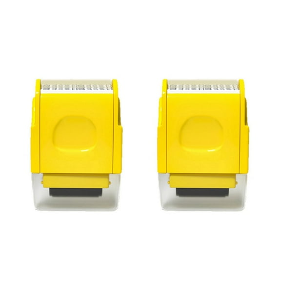 2X Identity Theft Protection Stamp Roller,for Personal Information Blackout, Privacy Confidential and Address Blocker, M,2 x Confidential roller stamps,Yellow