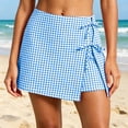 thumbnail image 6 of RQYYD Women's Gingham Wrap Skort Tie Waist Casual Summer Lightweight Breathable Trousers with Hidden Shorts, 6 of 7