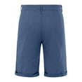 thumbnail image 4 of Bcfgryg Summer Cotton Linen Shorts For Men Solid Color Casual Drawstring Waist Lightweight Breathable Knee Length Cargo Shorts Men Blue L, 4 of 4