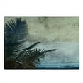 thumbnail image 2 of Hawaiian Cutting Board, Palm Tree Leaves on Grunge Background with Sea Vintage Waterscape Illustration, Decorative Tempered Glass Cutting and Serving Board, Large Size, Beige Navy, by Ambesonne, 2 of 5
