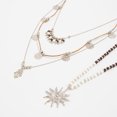 thumbnail image 6 of NICKSUN Vintage Boho Beaded Clavicle Chain Necklace Sun Pendant Stackable Necklace Long Multi-layered Bead Tassel Necklace Summer Beach Jewelry for Women, 6 of 8