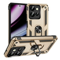 Dteck Case for Motorola Moto G Power 5G 2025/Moto G Play 2025,Shockproof Ring Stand Case Military Grade Silicone PC Dual Layer Protection Armor Back Cover,Gold