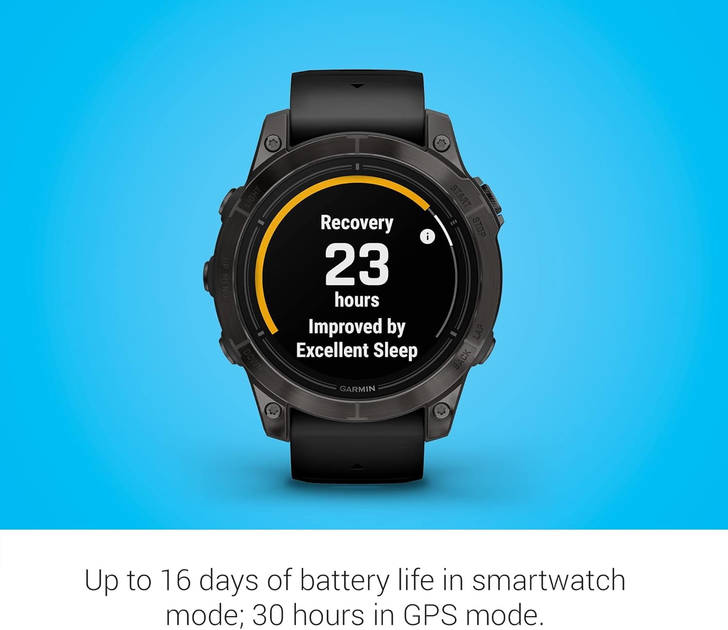 GARMIN GARM-epixPro2-Black-RN, Epix Pro Gen 2 Sapphire 47mm, GPS, Stopwatch, Smartwatch with Built-in Flashlight, Black, 122 Hour Battery Life, 1 Count