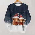 thumbnail image 2 of Wiyuqeen Highland Cow Sweatshirts for Women Merry Christmas Print Pullover Crew Neck Long Sleeve Casual Holiday Party Sweat Shirt S-2XL, 2 of 7