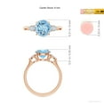 thumbnail image 5 of ANGARA Natural Round 1.6 ct Aquamarine and Diamond Three Stone Engagement Ring in 14K Rose Gold for Women (Size-8mm) | March Birthstone, Anniversary, Jewelry Gift for Women | Natural Aquamarine Ring, 5 of 10