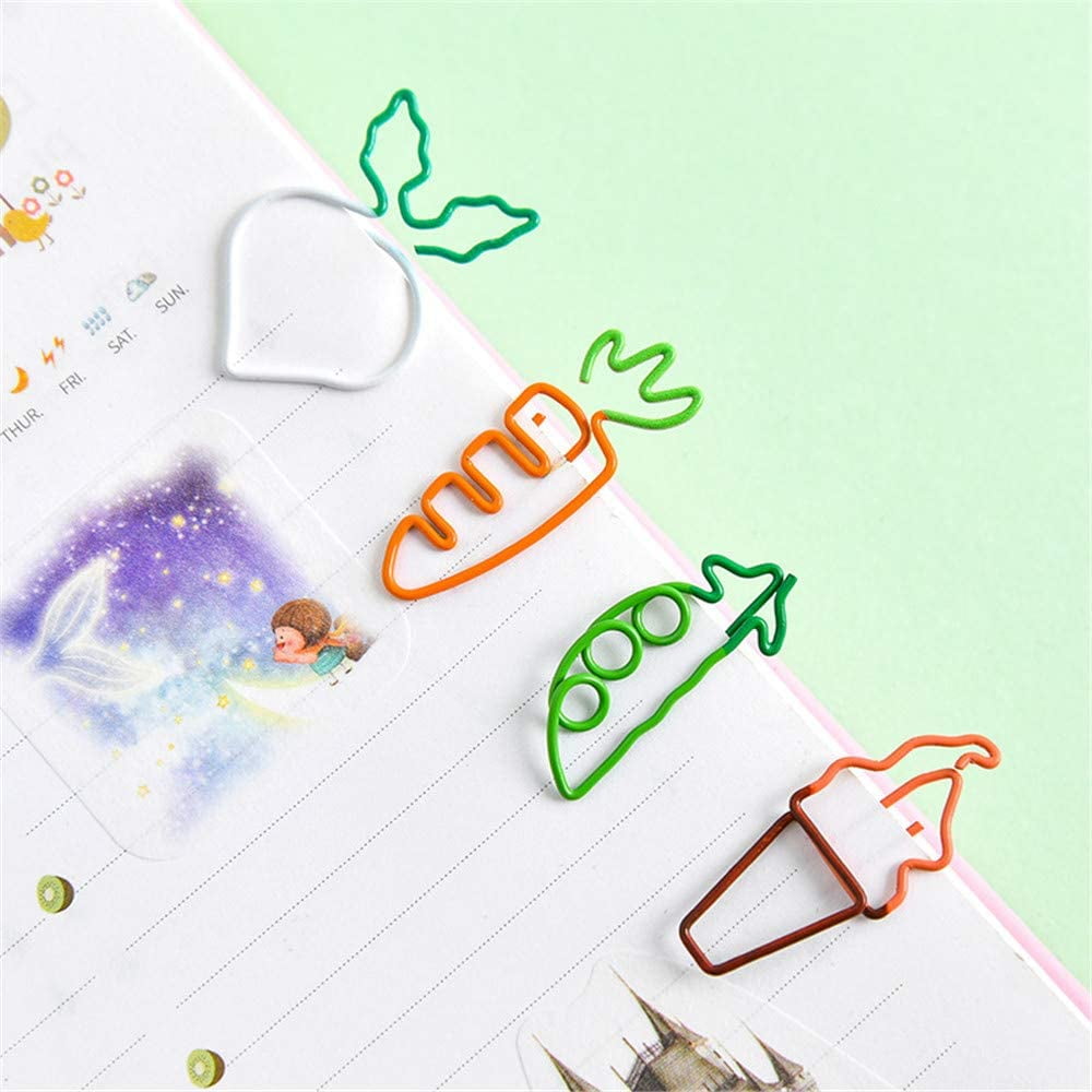 10pcs Cute Fruit Shape Paper Clips Kawaii Hollow Out Binder Clips Tickets Clamp