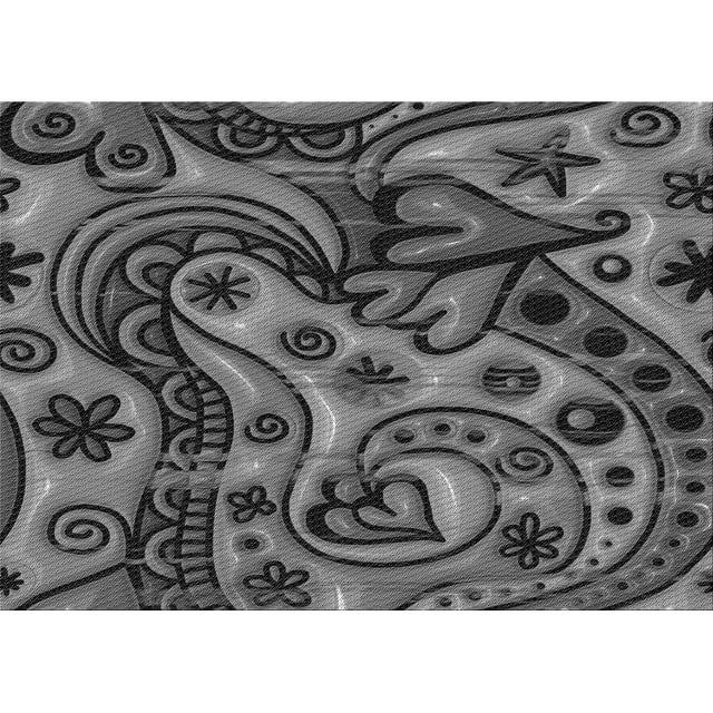 Ahgly Company Machine Washable Indoor Rectangle Transitional Dark Gray Black Area Rugs, 2' x 4'