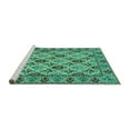 thumbnail image 2 of Ahgly Company Machine Washable Indoor Round Persian Turquoise Blue Traditional Area Rugs, 4' Round, 2 of 4