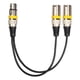 thumbnail image 3 of Cable divisor de micrófono balanceado de 1 XLR hembra a 2 XLR macho de alta resistencia en Y Amarillo, 3 of 9