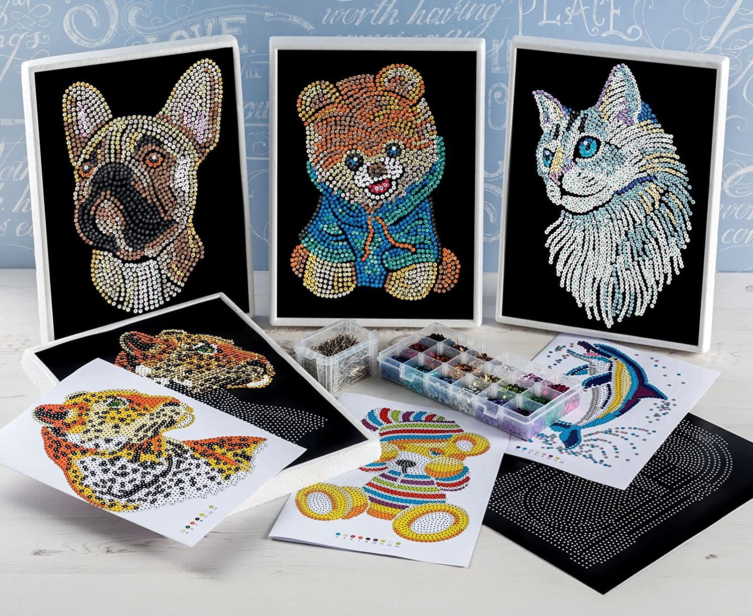 Sequin Art - Sparkling Pug - Sparkling Art Design and Craft