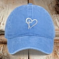 thumbnail image 2 of CUZIBR Women Sun Hats Fashionable Heart Embroidered Baseball Cap Vintage Distressed Washed Summer Running Breathable Lightweight Adjustable Casual Travel Sports Trucker Hat,Light Blue,One Size, 2 of 3