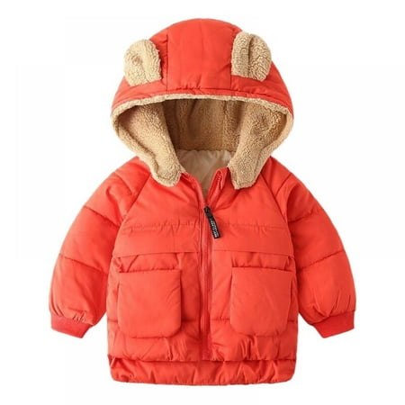 

GYRATEDREAM 1-6T Little Girl Boy Ear Hooded Puffer Coat Kid Thickness Snowsuit Jacket Outwear