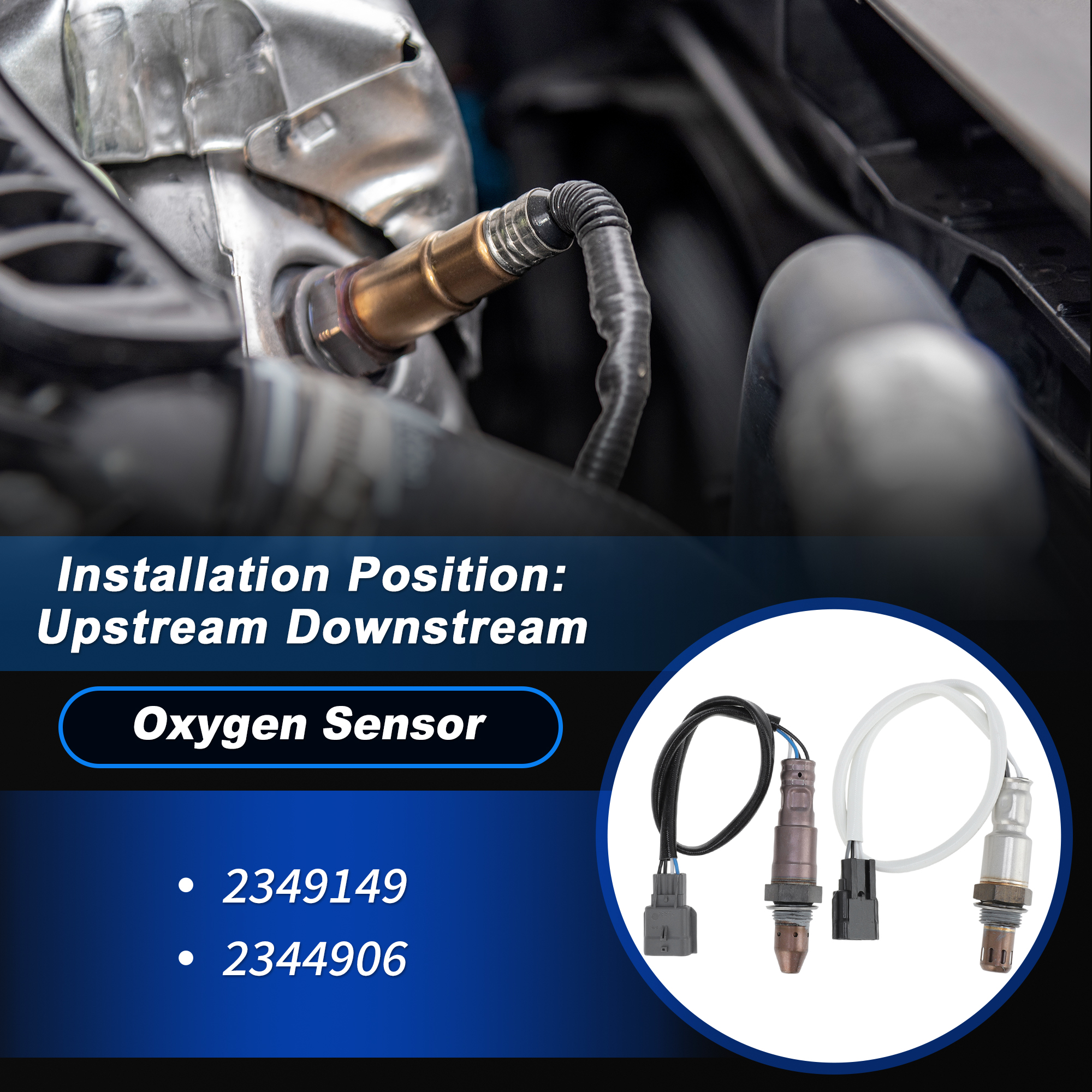 Upstream Downstream Oxygen Sensor for Nissan Rogue S, SL, SV 2.5L L4 - Gas 2014-2018 2349149/2344906 2 Pcs