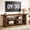 Dark Brown, variant on Finmind 63" Solid Wood TV Stand for up to 75-Inch , Farmhouse Entertainment Center for Living Room, Rustic Brown