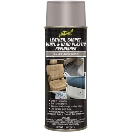 SM Arnold Refinishing Spray Paint - LIGHT GRAY 11 Oz. - For Leather, Carpet, Vinyl, Metal, Plastic, Polycarbonate, Polypropylene, Acrylic, Lexan, Fiberglass | Pro Grade Aerosol Refinisher