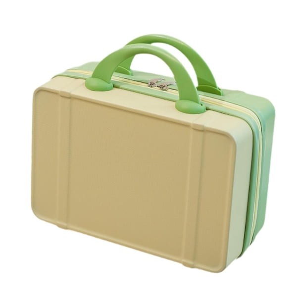 Estuche de viaje para maquillaje, estuche para cosméticos, estuche de tocador, carcasa dura, bolsa organizadora de cosméticos ligera, Maleta de viaje Amarillo verde