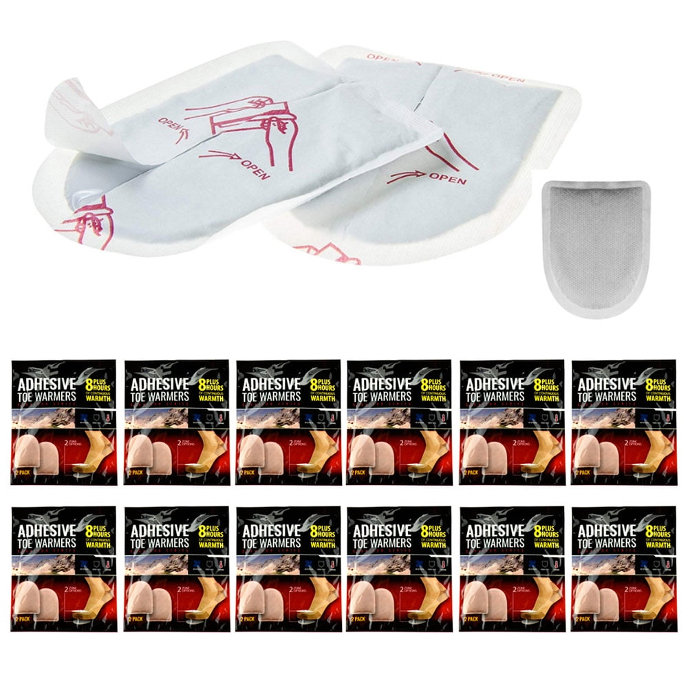 12 Pack Adhesive Toe Warmer Insole Hot Feet Pads 8 Hour Heat Winter