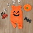 Baby Gender Neutral Boys Girls Pumpkin Face Printing Pullover Romper