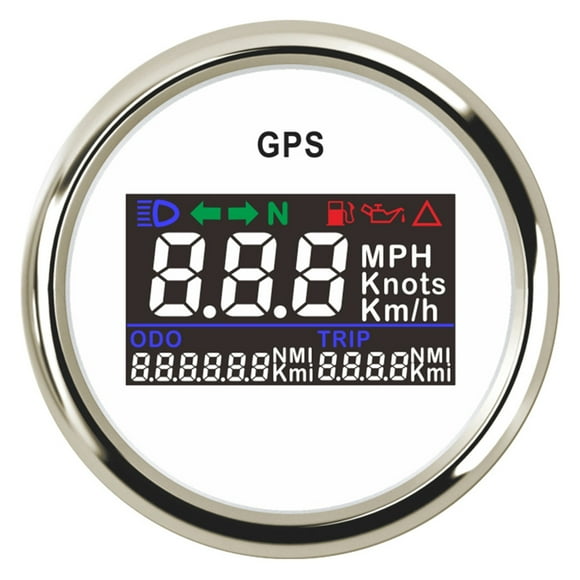 Marine 52mm Digital GPS Speedometer KNOTS MPH KM/H Adjustable With GPS Antenna And Alarm Indicating Light For Van Truck