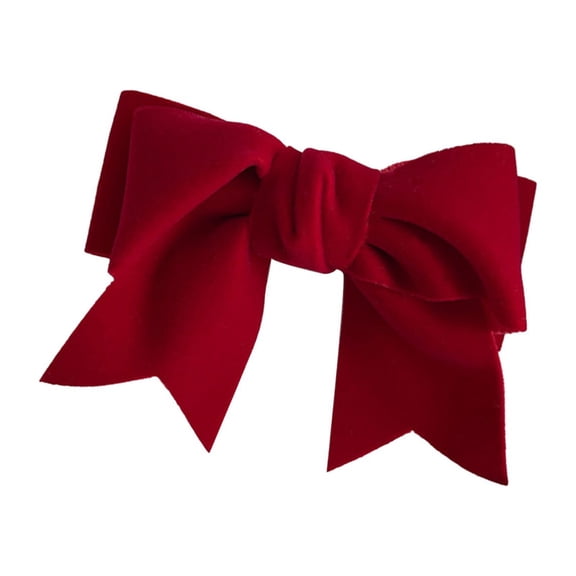 Red Big Bow Hairpin - Children's Velvet Hair Clip, Metal Clip, Long Tail, Sweet Temperament Hair Accessory