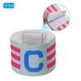 thumbnail image 3 of Uxcell 12.2x2.5" Soccer Captain C Armband, 3 Pack Nylon Unisex Elastic Badge Adjustable for Youth Team Training, Grey, 3 of 5
