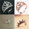 thumbnail image 4 of EOEMY 925 Silver Crown Cubic Zirconia Ring Women Wedding Rings Jewelry Gifts Size 6-10-#2-7, 4 of 7