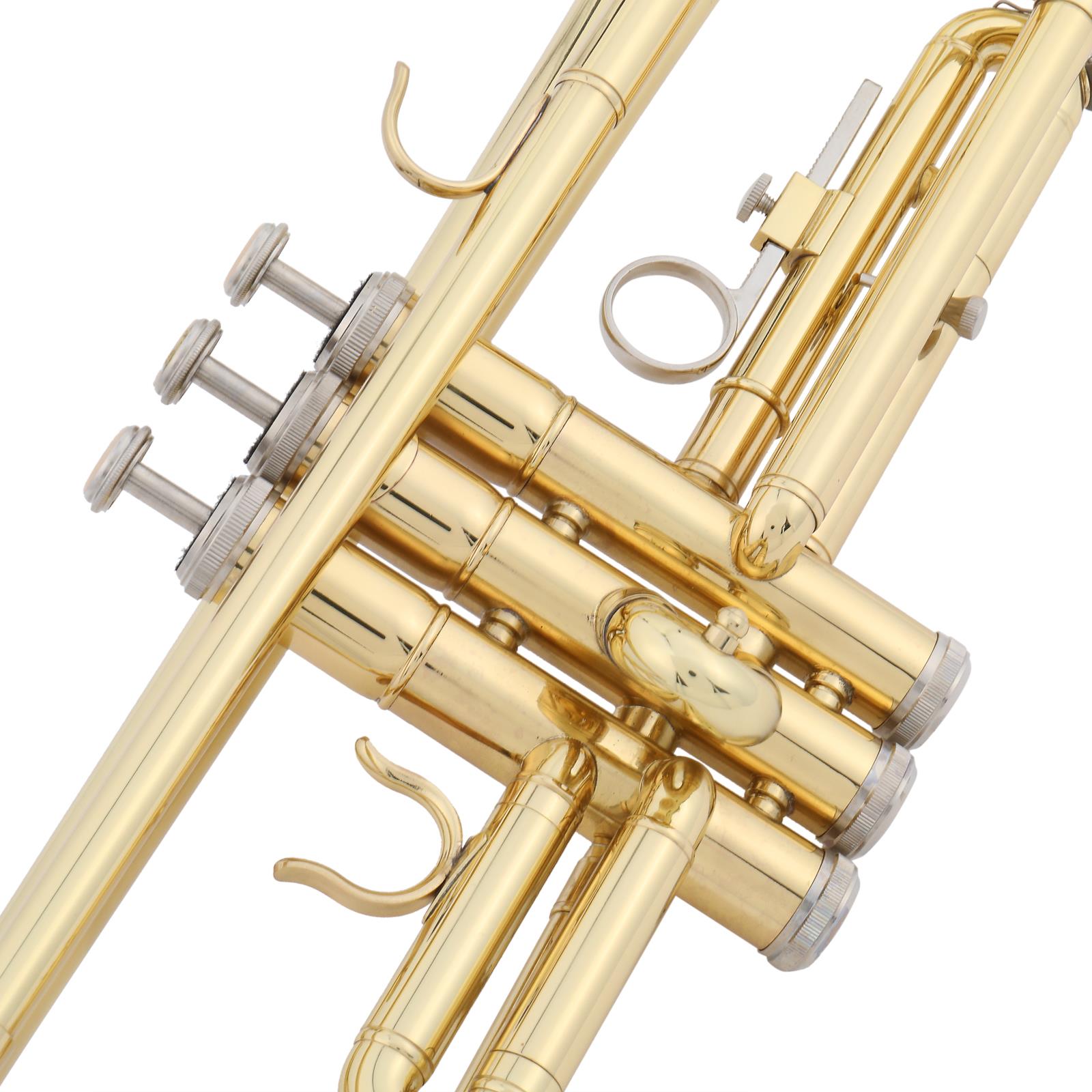 SamyoHome Beginner Brass Bb Trumpet with Case for Students School Band, Golden