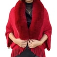 thumbnail image 1 of Sonducket Chal suelto de punto para mujer, borlas a la moda, accesorios para fotos de fiesta de viaje, cárdigan elegante lavable de otoño para mujer Abrigos y chamarras Rojo Sonducket AP013843-04, 1 of 6