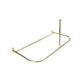 thumbnail image 2 of Utopia Alley Rustproof Wall Mounted Aluminum D-shape Shower Rod With Ceiling Support for Freestanding Tubs, 60 Inch Large Size by 25 Inch, Gold + White Shower Curtain 180x70inch, 2 of 9
