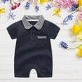 thumbnail image 2 of Baby Onesies Boy Baby Boys Polo Romper Short Sleeve Collared Cotton One-Piece Coverall Summer Baby Stuffs outfits, 2 of 4