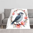 thumbnail image 2 of Cozy Flannel Blanket with Floral Wreath Design - Soft Warm Durable Throw for Sofa Travel Bed and Chair - Perfect for Comfort, 2 of 7