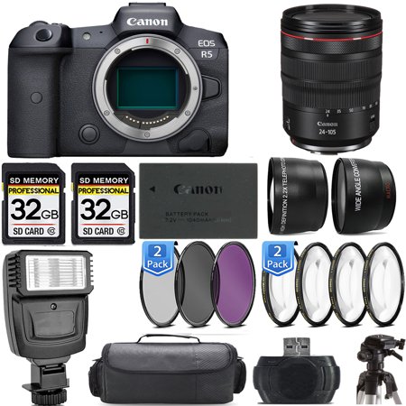 Canon EOS R6 Mirrorless Camera +24-105mm f/4 L IS USM Lens +Flash- Kit