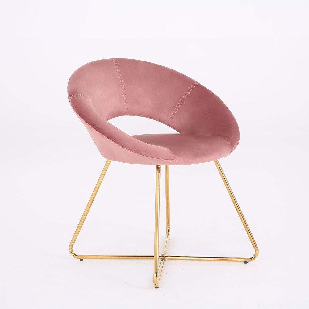 Kepooman Modern Velvet Upholstered Dining Chair, Vanity Chair for Bed Room, Dining Room, 1PCS Set, Pink Kepooman Modern Velvet Upholstered Dining Chair, Vanity Chair for Bed Room, Dining Room, 1PCS Set, Pink
