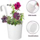 thumbnail image 4 of Metal Flower Pots, 4 Pieces Hanging Pots, Hanging Metal Flower Pots, With Hook, For Hanging Outdoor Balcony Garden Country Home Decoration (white), 4 of 5