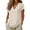 Beige, variant on CAIVO Women Blouses Dressy Casual Solid Color Short Sleeve Lace Everyday Wear Tops V-Neck Solid Color Breathable Shirts