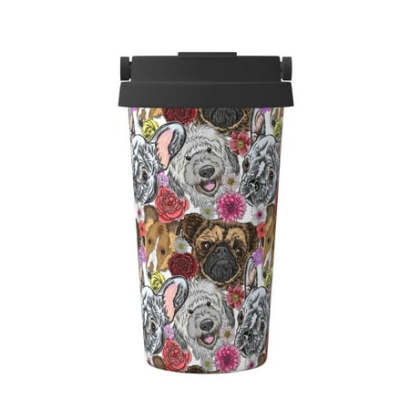 

KLL Cute Dogs Puppy1 Pattern Stainless Steel Vacuum Insulated Tumbler - Carry Insulated Coffee Mug - Reusable Insulated Cold Brew Iced Coffee Cup Thermos