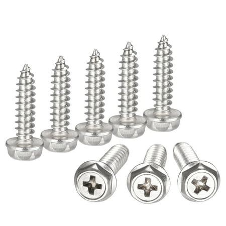 

Uxcell M5 x 20mm 304 Stainless Steel Phillips Hex Washer Self Tapping Screws 25 Pack