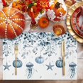 thumbnail image 2 of Fall Placemat Blue Pumpkin Thanksgiving Placemats for Dining Table Medusa Starfish Autumn Leaves Washable Table Mats for Party Kitchen Dining Decoration Set of 6, 2 of 7