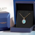 thumbnail image 6 of Gem Stone King 18K Yellow Gold Plated Silver Blue Apatite and White Zirconia Pendant Necklace for Women (1.80 Cttw, Gemstone Birthstone, Oval 8X6MM, with 18 inch Chain), 6 of 6