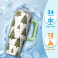 thumbnail image 4 of 30oz Christmas Holiday Snowman Stainless Steel Travel Mug with Straw and Handle, Winter Coffee Cup Insulated Tumbler Gift for Adults, 4 of 5