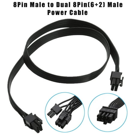 18AWG Video Graphics Card Power 60cm Cable 8Pin Male to 8Pin(6+2）Male