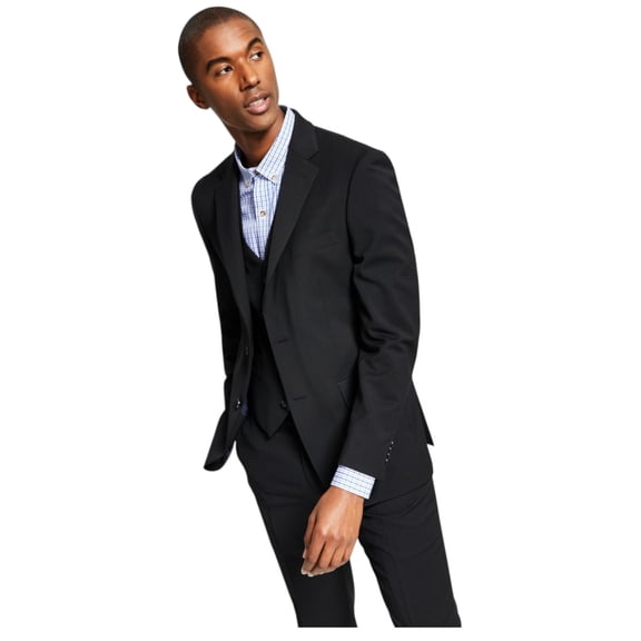 Tommy Hilfiger Mens Modern fit Suit Jacket Blazer 40 R Black Solid Stretch