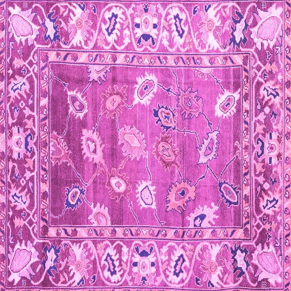 Ahgly Company Indoor Square Oriental Pink Traditional Area Rugs, 5' Square